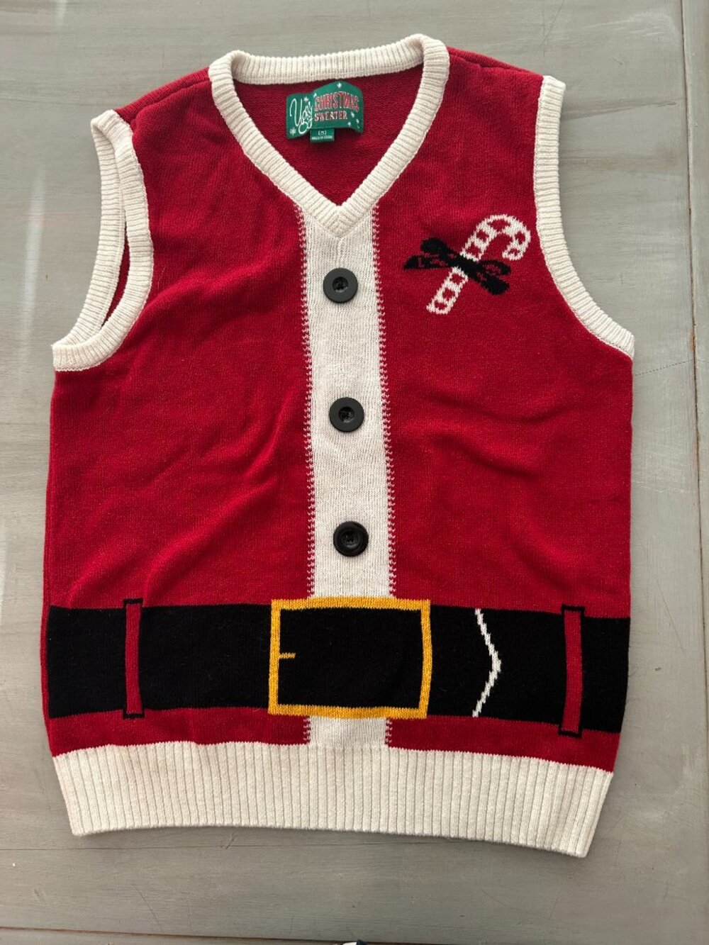 Santa Ugly Christmas Sweater Vest Women Size Small Tacky Christmas Santa Costume - Picture 10 of 11
